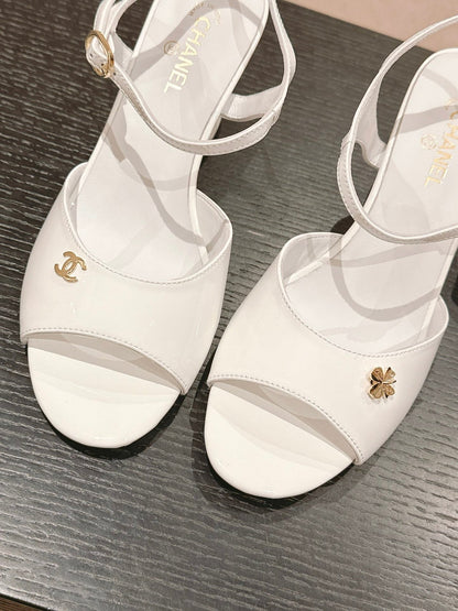 HIGH HEELS SANDAL IN WHITE LAMBSKIN