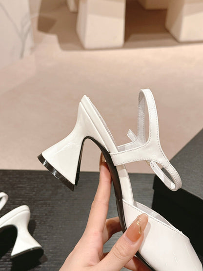 HIGH HEELS SANDAL IN WHITE LAMBSKIN