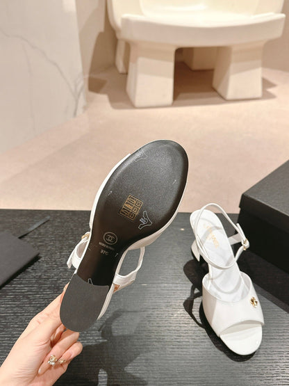 HIGH HEELS SANDAL IN WHITE LAMBSKIN