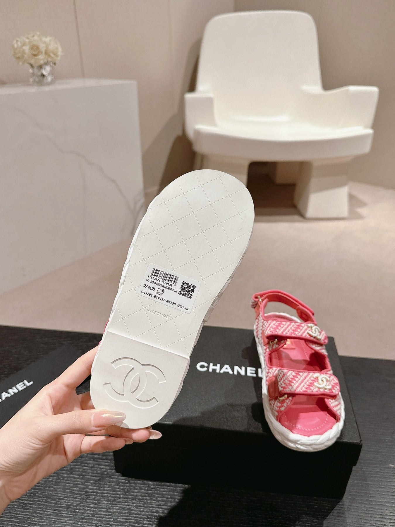 CC DAD SANDALS IN BLUSH PINK CALFSKIN