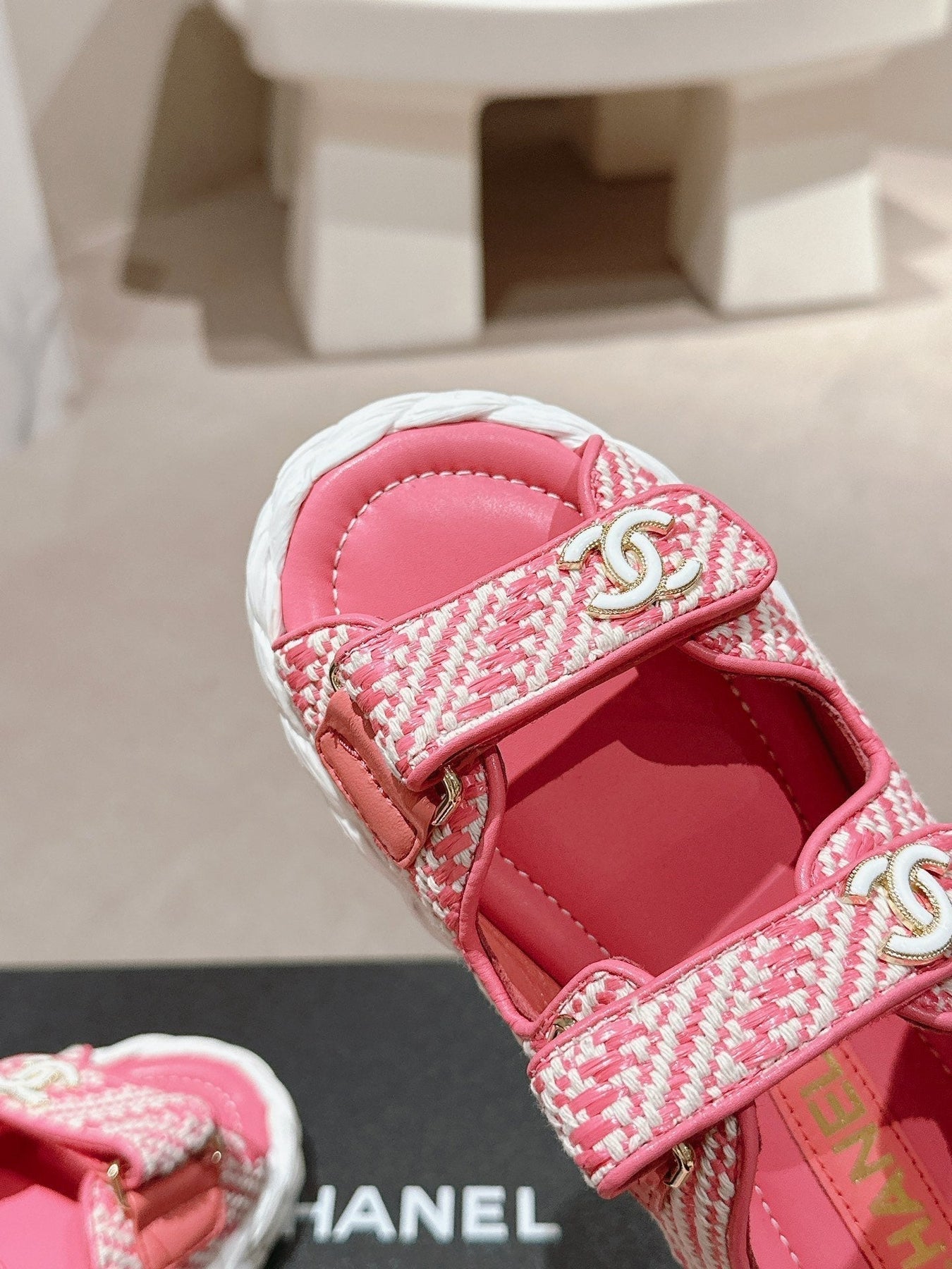 CC DAD SANDALS IN BLUSH PINK CALFSKIN