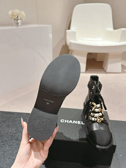 OXFORD SHORT BOOTS BLACK SHEEPSKIN