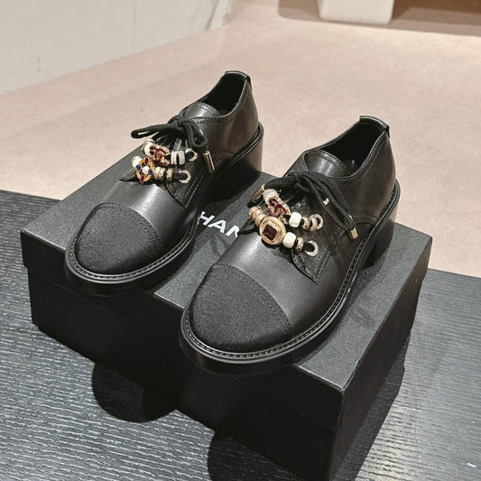 OXFORD SHOES BLACK SHEEPSKIN