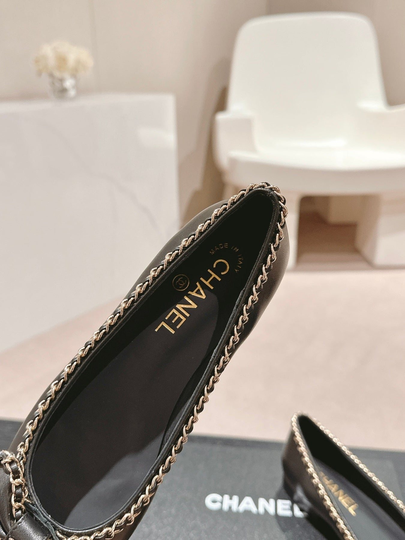 BOWKNOT BALLET FLAT IN BLACK SHEEPSKIN