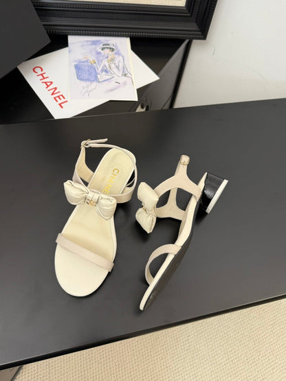 FLAT SANDALS 5 MM IN WHITE CREAM CALFSKIN