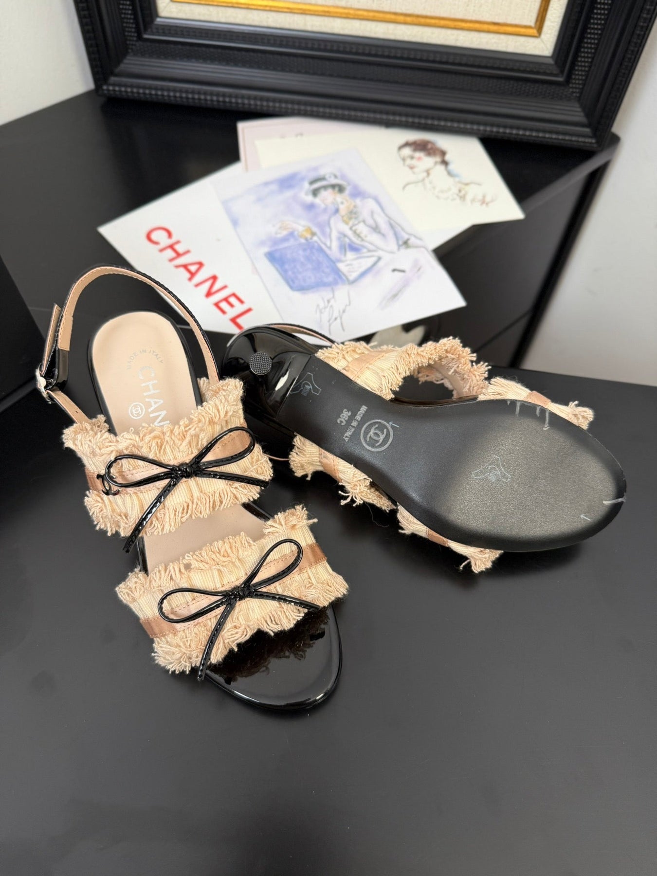 PEACH PINK GROSGRAIN CANVAS BOW SLINGBACK SANDALS 65 MM