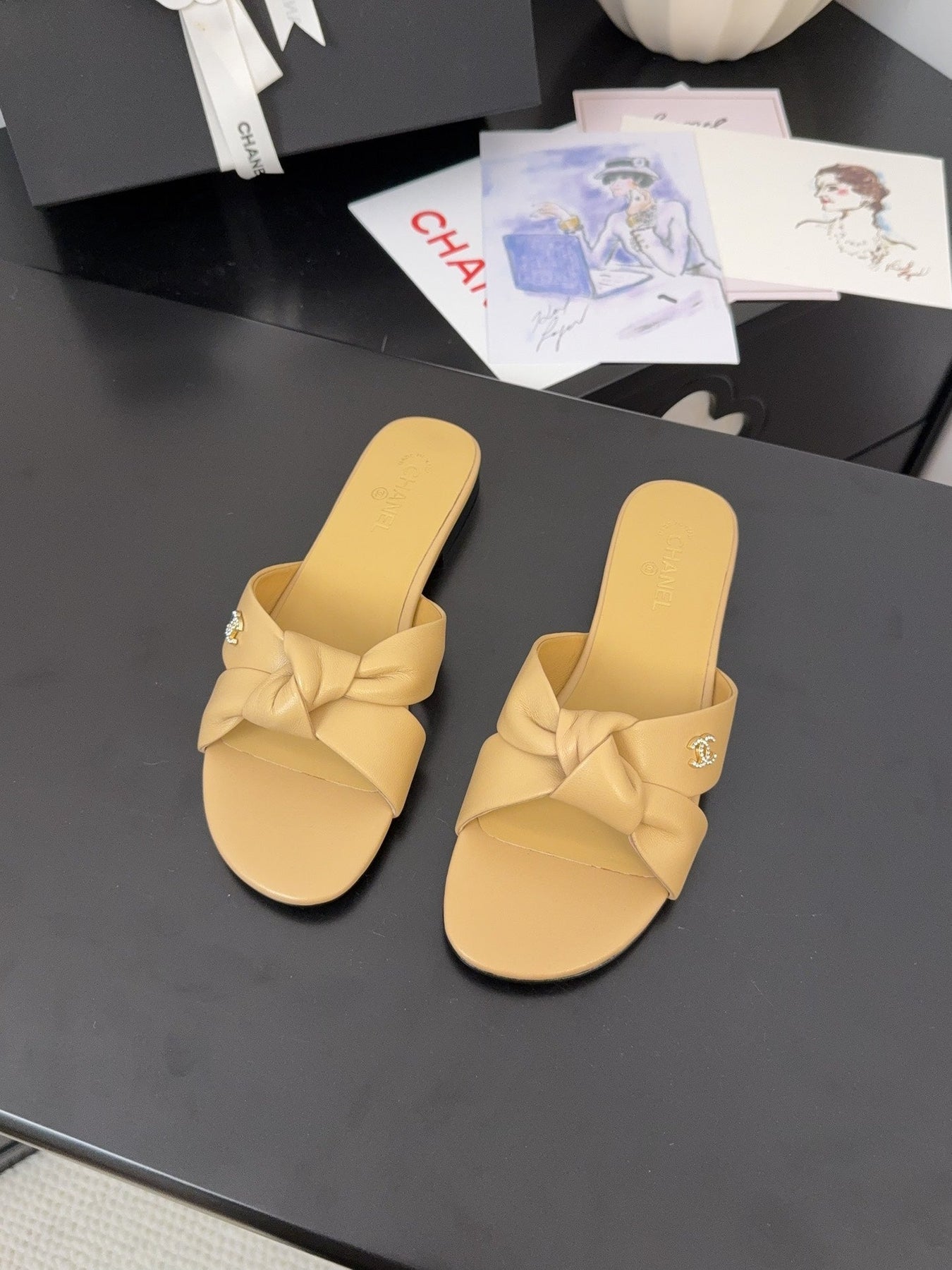 LACE MULE 2 CM IN SUN YELLOW LAMBSKIN