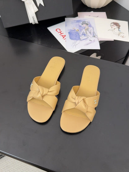 LACE MULE 2 CM IN SUN YELLOW LAMBSKIN