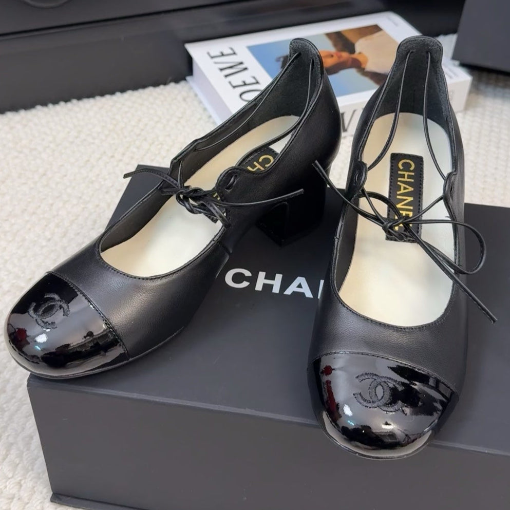 MARY JANE PUMPS 55 MM IN BLACK LAMBSKIN