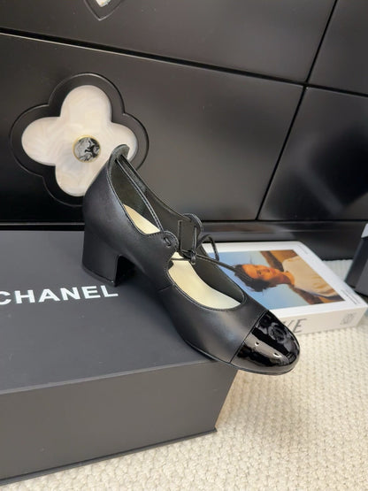 MARY JANE PUMPS 55 MM IN BLACK LAMBSKIN