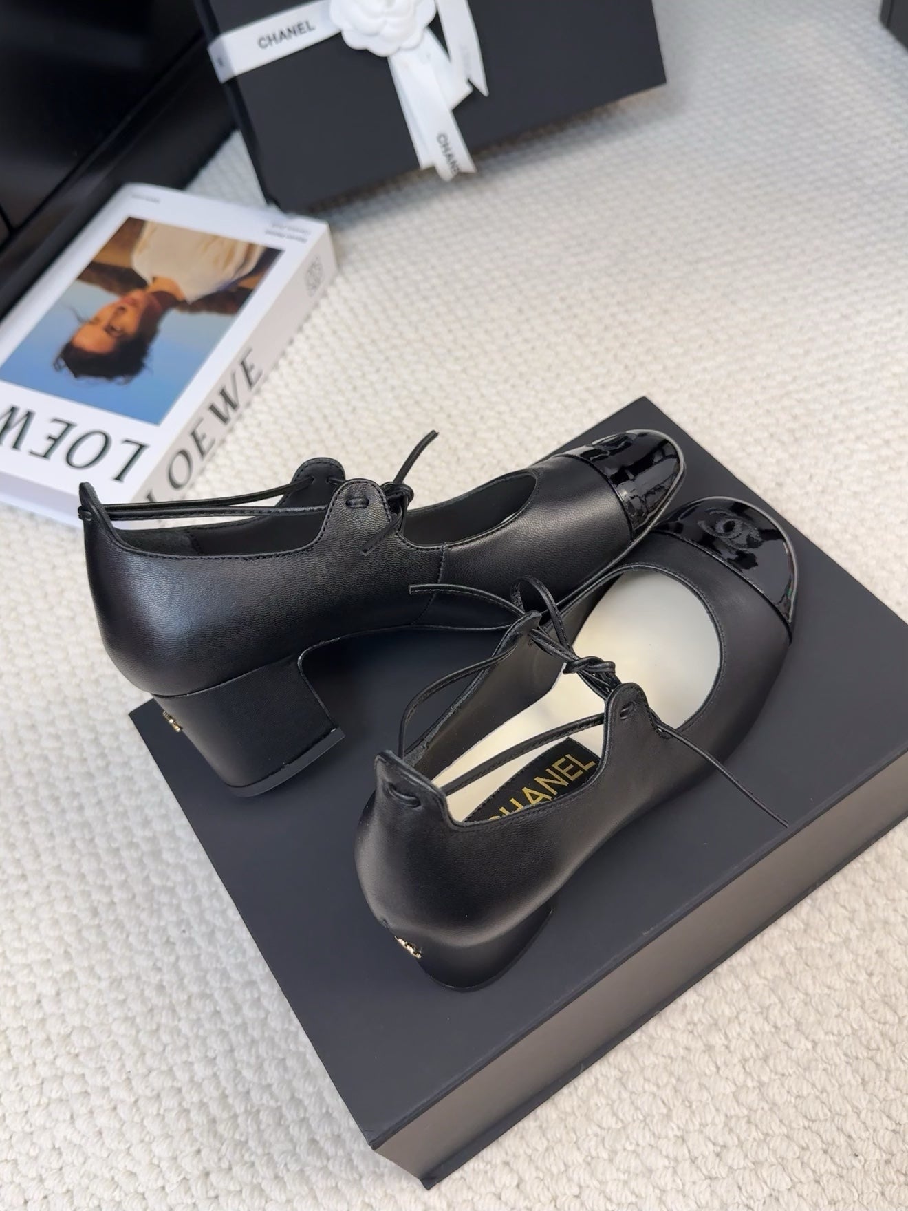 MARY JANE PUMPS 55 MM IN BLACK LAMBSKIN