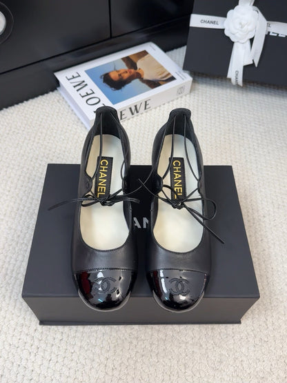 MARY JANE PUMPS 55 MM IN BLACK LAMBSKIN