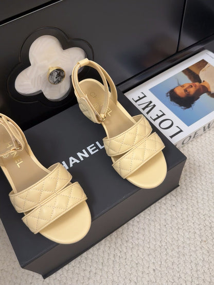 25C Sandal 45mm Open Heel Beige Lambskin 233490