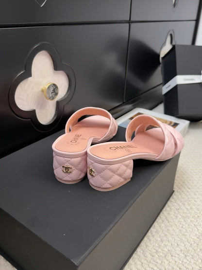 CC 25C Mule Sandal 45mm Open Heel Pink Lambskin 233494