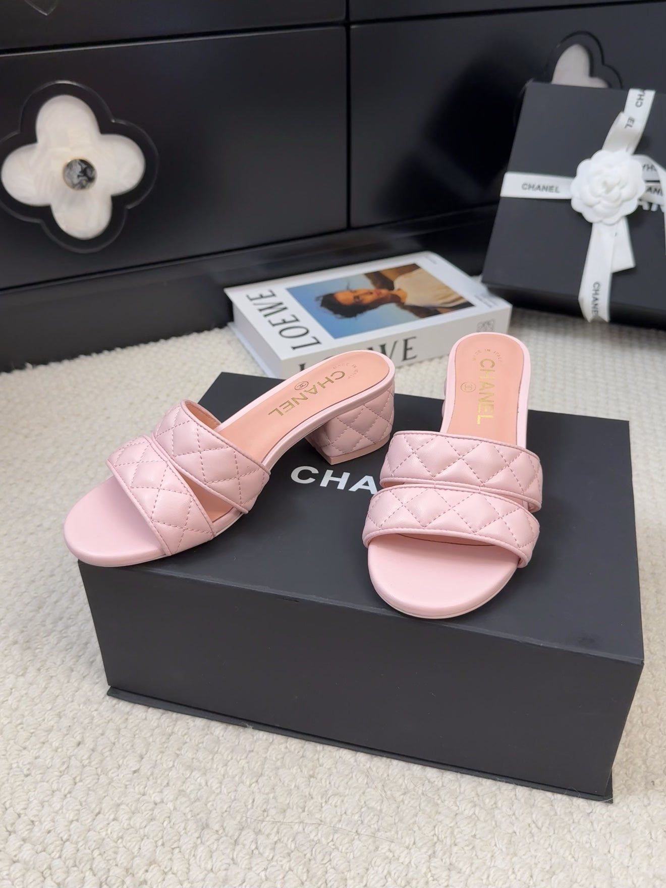 CC 25C Mule Sandal 45mm Open Heel Pink Lambskin 233494