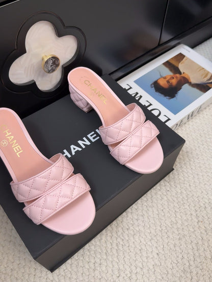 CC 25C Mule Sandal 45mm Open Heel Pink Lambskin 233494