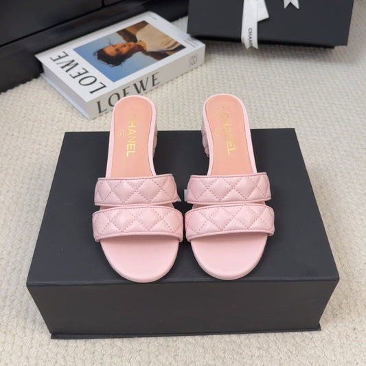CC 25C Mule Sandal 45mm Open Heel Pink Lambskin 233494