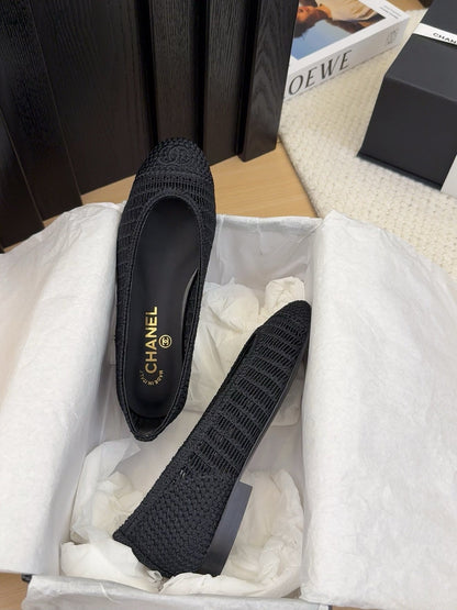 CC 25 Ballet Flat Black Raffia