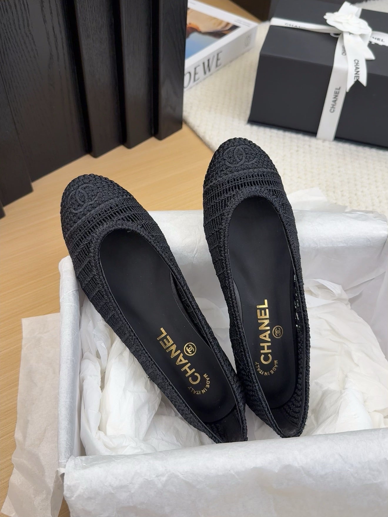 CC 25 Ballet Flat Black Raffia