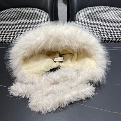 BEANIE HAT IN COLORFUL WOOL AND RABBIT FUR 392114