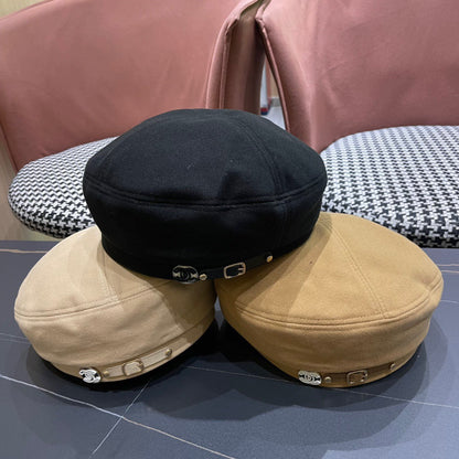 BERET HAT IN BLACK FABRIC 419385