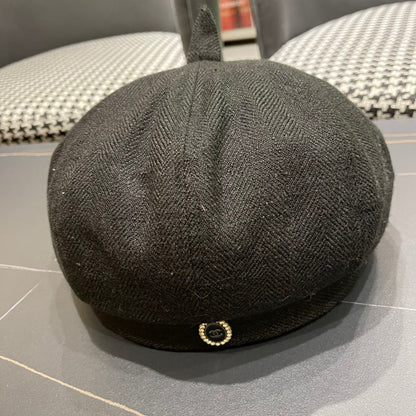BERET HAT IN BLACK FABRIC 420941