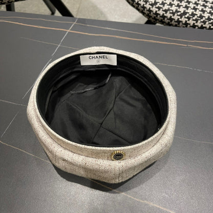 BERET HAT IN BEIGE FABRIC 420943