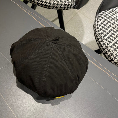 BERET HAT IN BLACK CORDUROY 429844