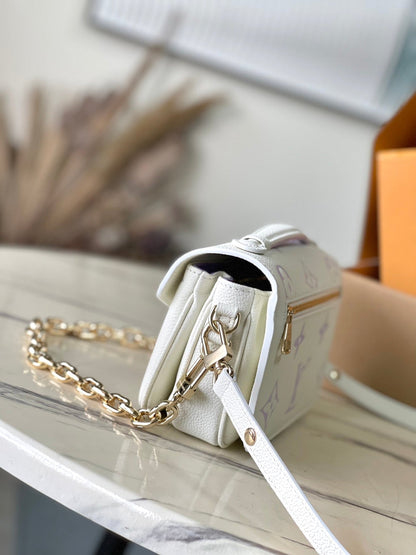 POCHETTE METIS EAST WEST 21 IN WHITE PURPLE MONOGRAM EMPREINTE LEATHER