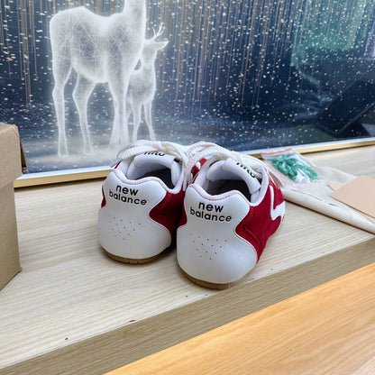 NB Red And Crimson Color Sneakers Cowhide