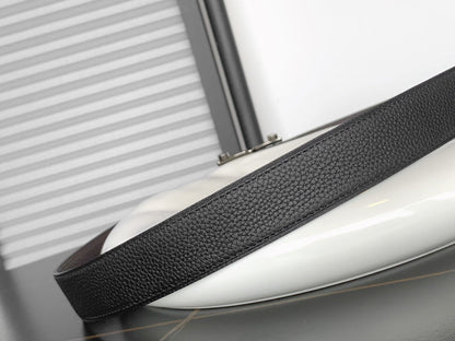 HM REVERSIBLE BLACK AND CHOCOLATE BROWN LEATHER STRAP 32 MM COPPER HARDWARE