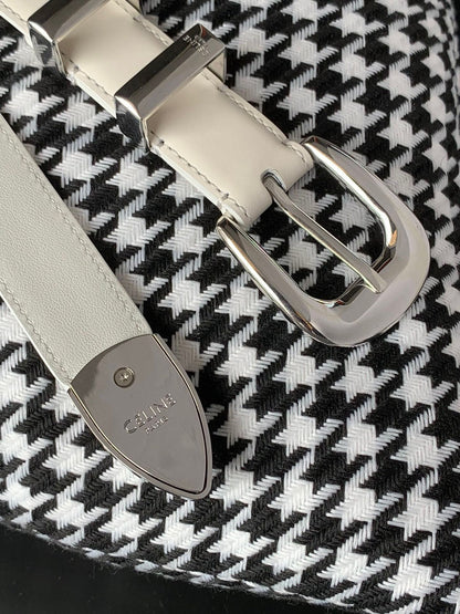 BELT 25MM MEDIUM WESTERN IN IVORY CALFSKIN SILVER GREY BUCKLE