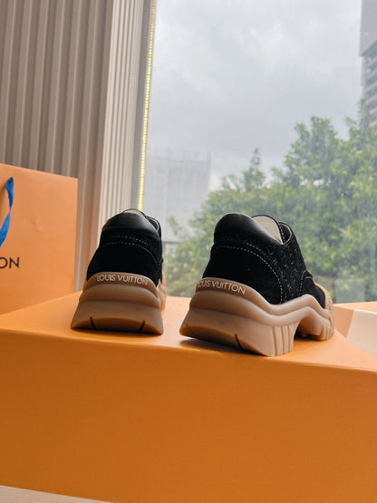 LV ARCHLIGHT SKATE SNEAKER IN BLACK EMBOSSED SUEDE