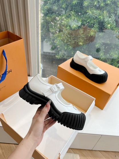 RUBY FLAT MARY JANE IN WHITE PATENT CALFSKIN