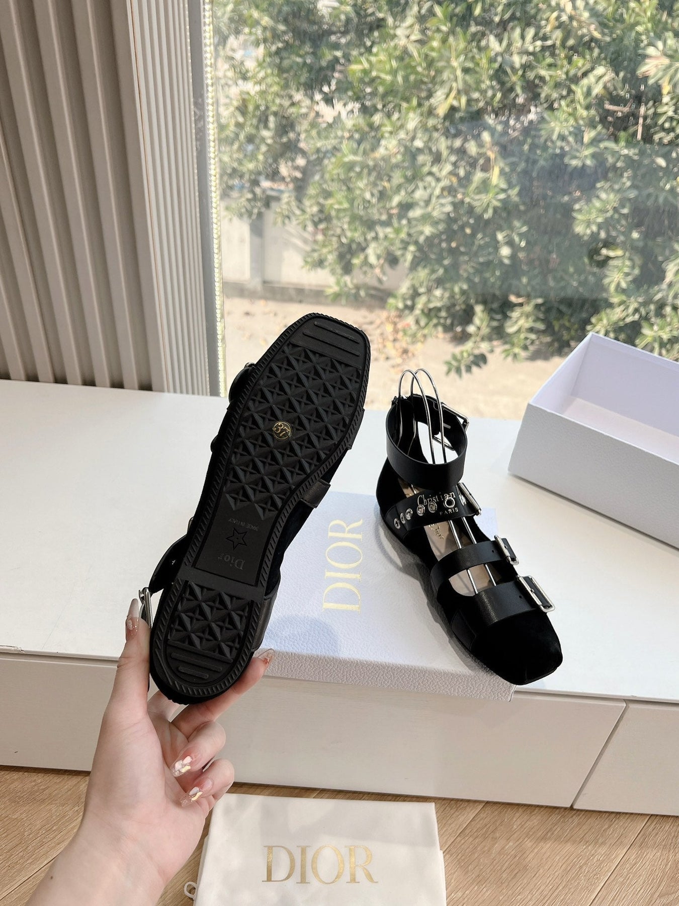 PUNK BALLET FLAT IN BLACK SUEDE AND CALFSKIN