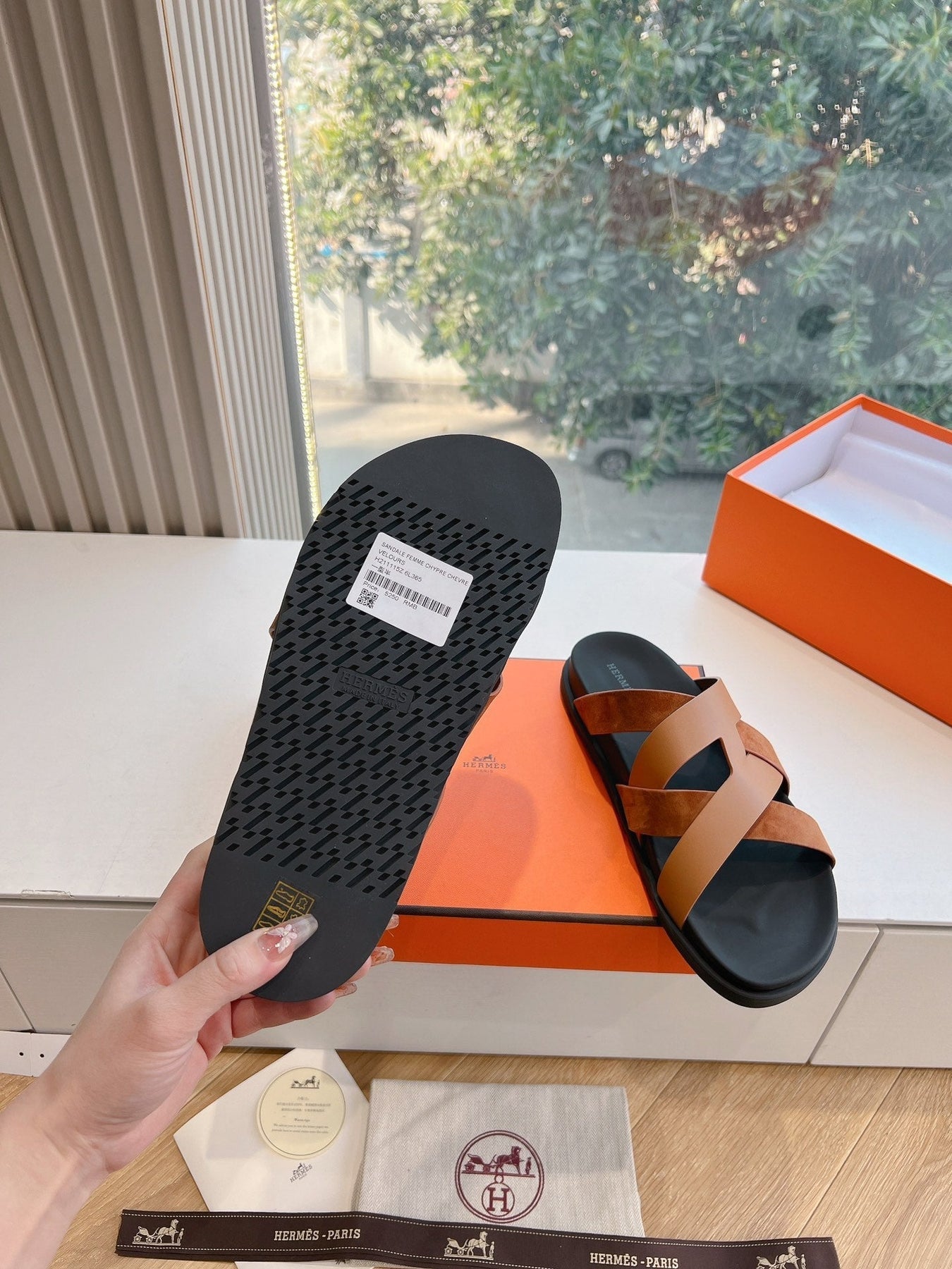 KAZIMIR SANDAL IN BRONZE BROWN CALFSKIN AND SUEDE