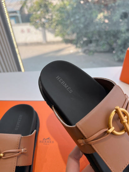 JOYCE SANDAL IN BRONZE BROWN CALFSKIN