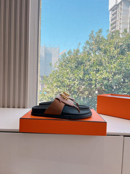 JOYCE SANDAL IN BRONZE BROWN CALFSKIN