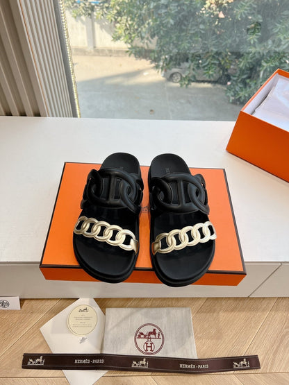 EXTRA SANDAL IN BLACK MIX SILVER CALFSKIN