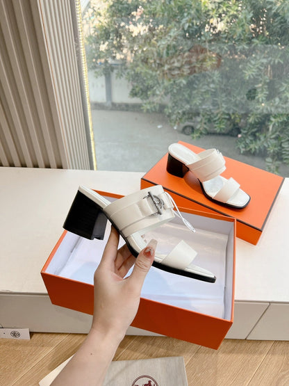 KUTE 60 SANDAL IN WHITE CALFSKIN