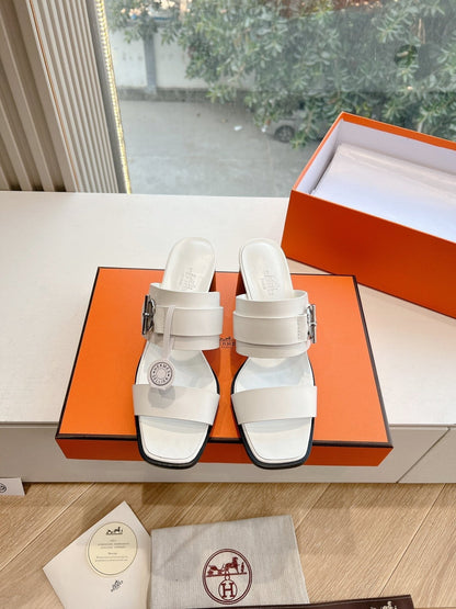 KUTE 60 SANDAL IN WHITE CALFSKIN