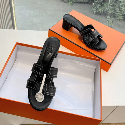 0ASIS SANDAL IN BLACK MIX WHITE CALFSKIN