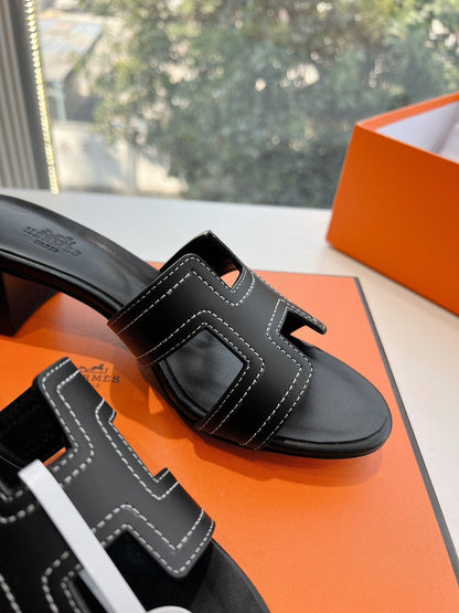 0ASIS SANDAL IN BLACK MIX WHITE CALFSKIN