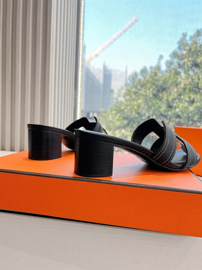 0ASIS SANDAL IN BLACK MIX WHITE CALFSKIN