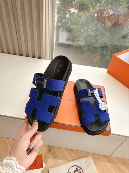 CHYPRE SANDAL IN COBALT BLUE SUEDE