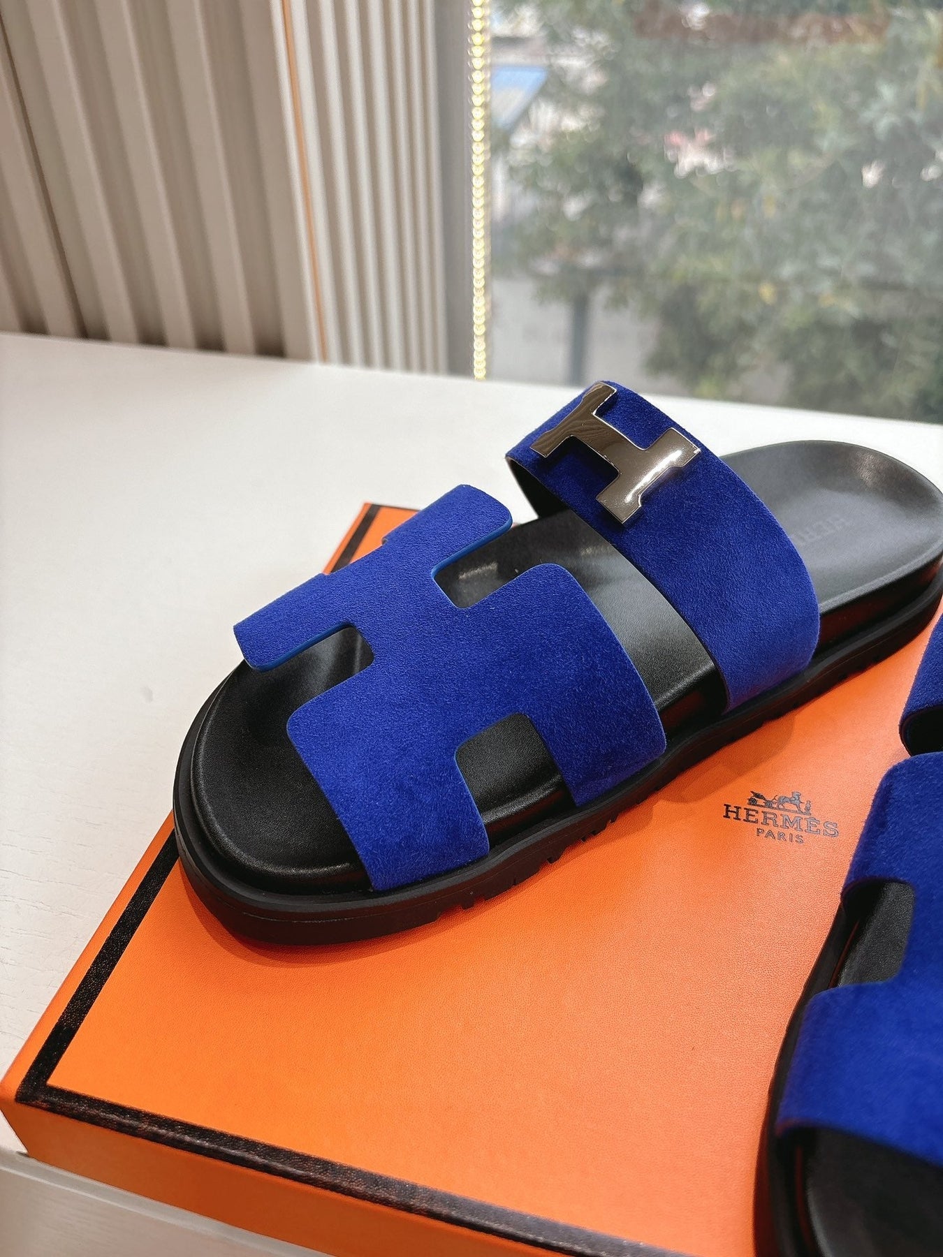 CHYPRE SANDAL IN COBALT BLUE SUEDE