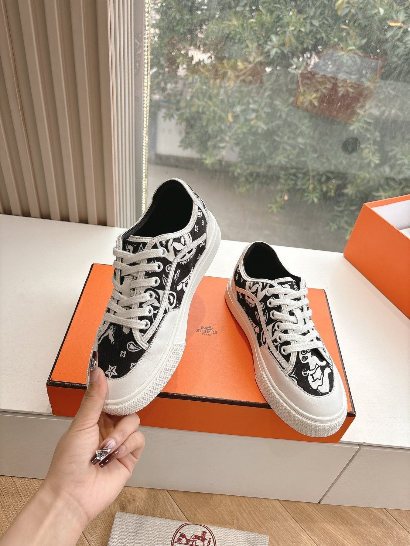 GET SNEAKER IN BLACK MIX WHITE MAXI CANVAS AND CALFSKIN