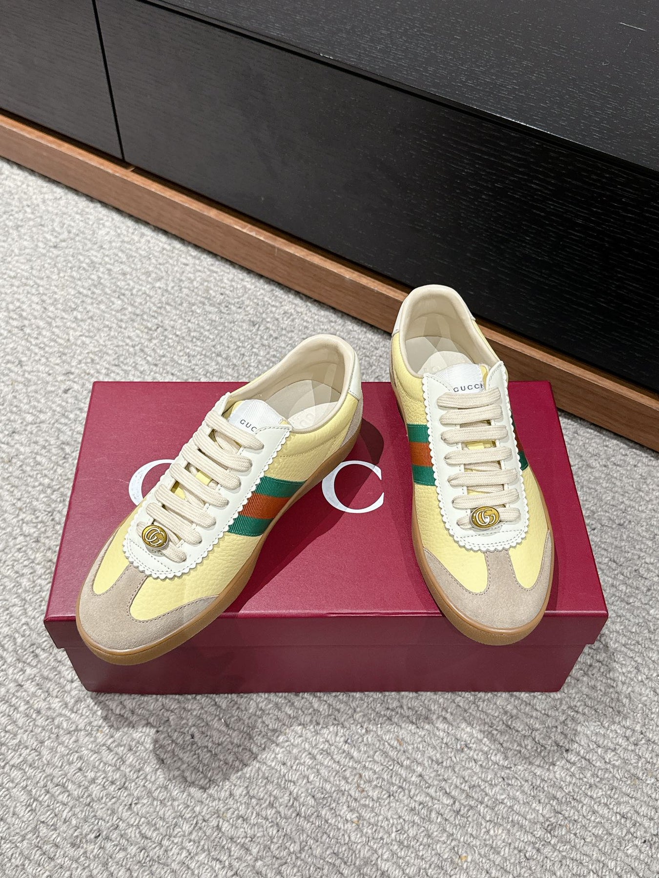 GG & ADIDAS SNEAKER KHAKI CALFSKIN