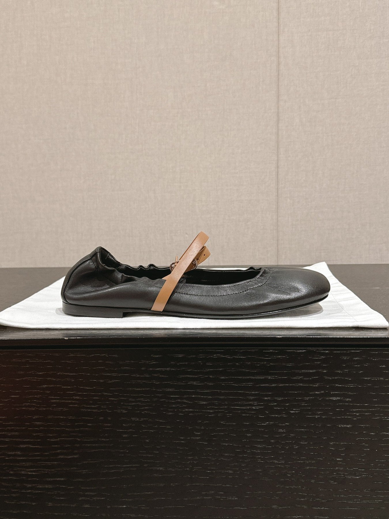 BALLERINA BALLET FLAT BLACK LAMBSKIN