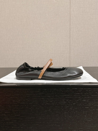 BALLERINA BALLET FLAT BLACK LAMBSKIN